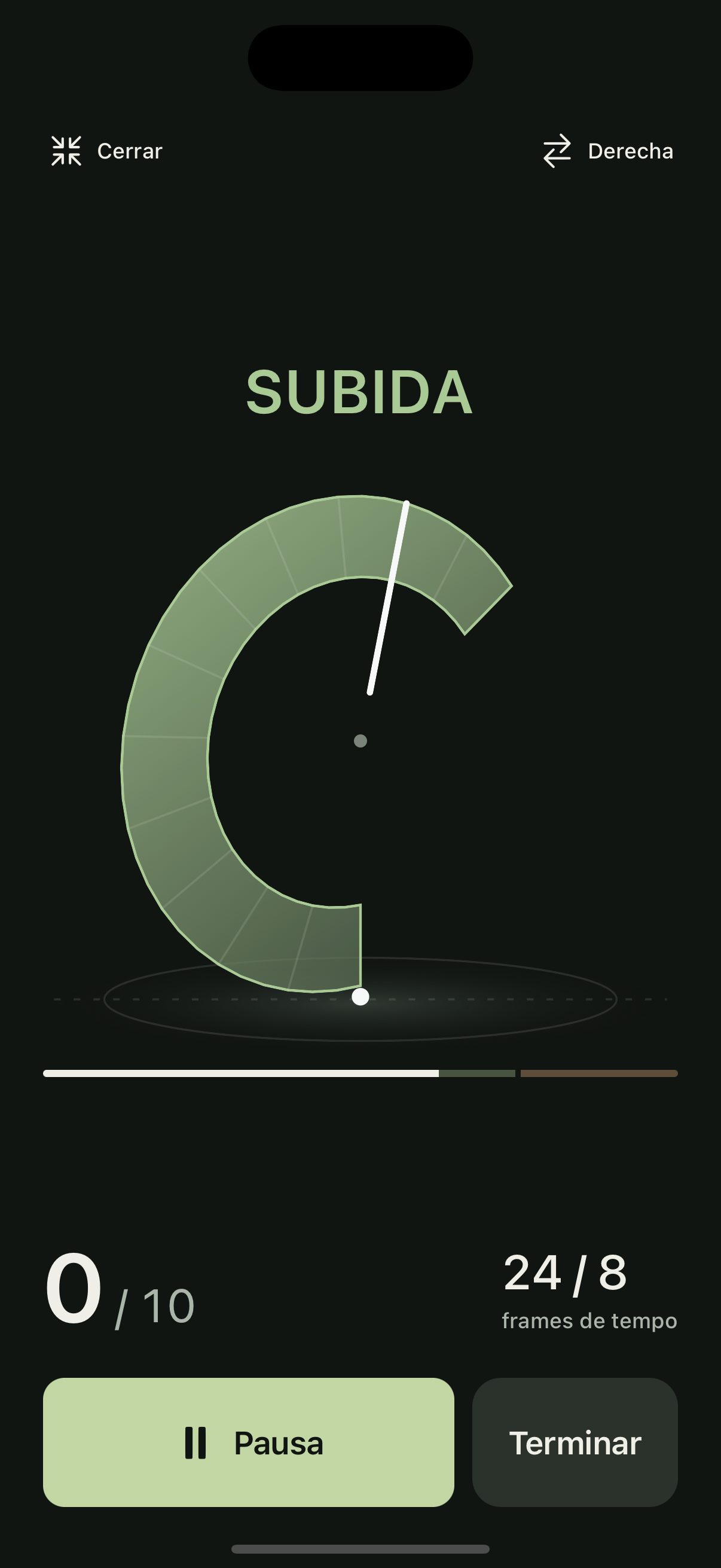 App Golf Metronome mostrando la vista a distancia